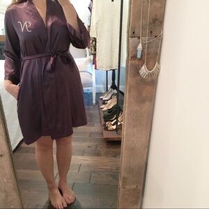 Bridesmaid size small silky monogrammed robe